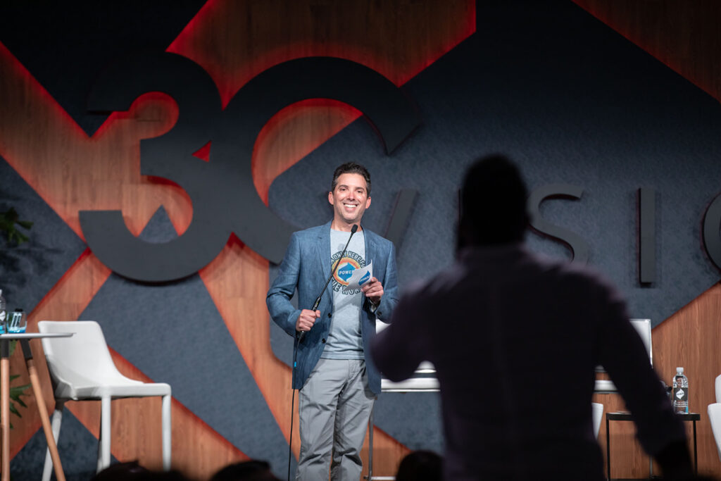 POWER's Chief Sales Officer, J.D. Diskin, presenting onstage at the company's Vision event.