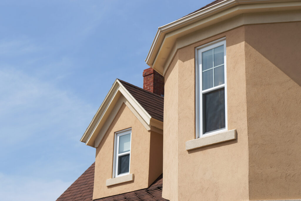 A home with popular siding options of stucco on the exterior.