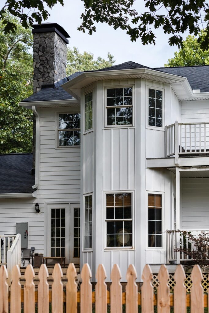 A white POWER hero house in Atlanta with new windows.