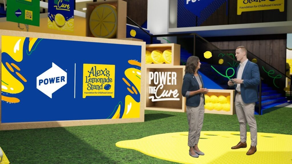 Liz Scott, ALSF's Co-Director and Aex's Mom, joins Power employees on virtual stage during Power's Summer of Alex's Kickoff event.